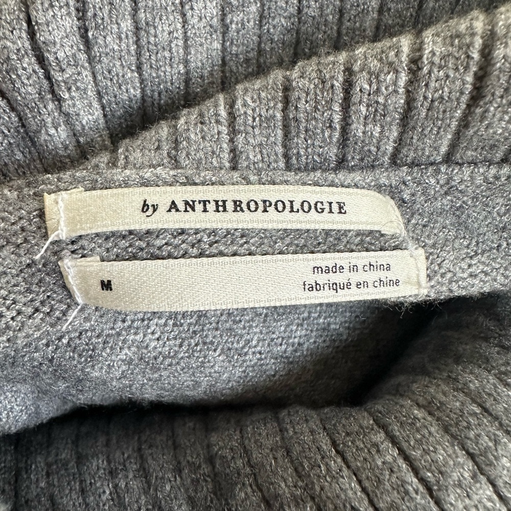 Anthropologie Paloma Oversized Gray Knit Tunic Sweater Medium - Picture 7 of 7